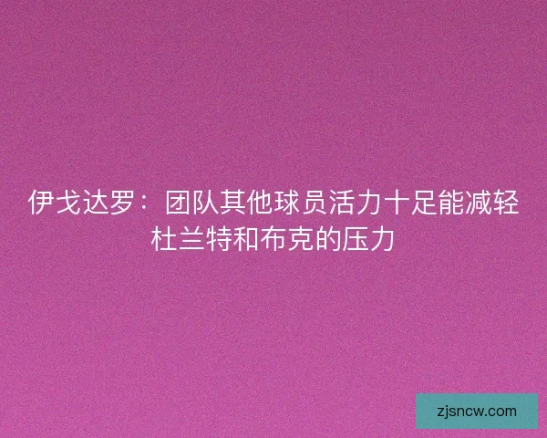 伊戈达罗：团队其他球员活力十足能减轻杜兰特和布克的压力